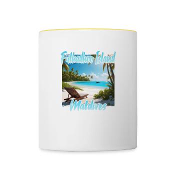 Paradiesliche Malediven Fulhadhoo Island - Tasse zweifarbig - Weiß/Gelb - Vorne