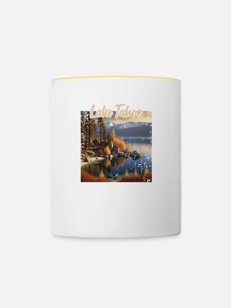 Lake Tahoe - Tasse zweifarbig - Weiß/Gelb