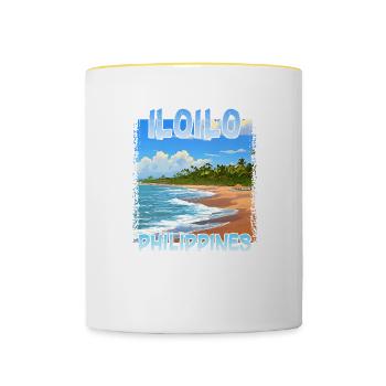 Iloilo, Philippines - Mug contrasté - blanc/jaune - Devant
