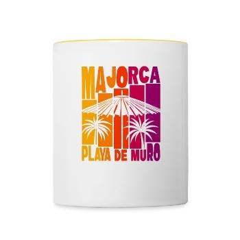 Majorca Playa de Muro - Contrasting Mug - white/yellow - Front