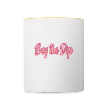 Buy The Dip - Tasse zweifarbig - Weiß/Gelb - Vorne