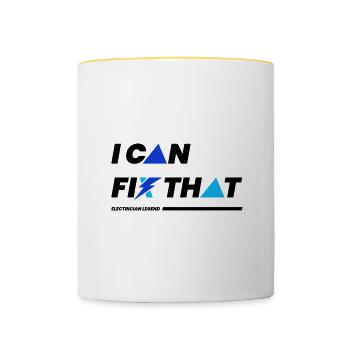 Fix That Electro Worker Craftsman Electrician - Contrasting Mug - white/yellow - Front