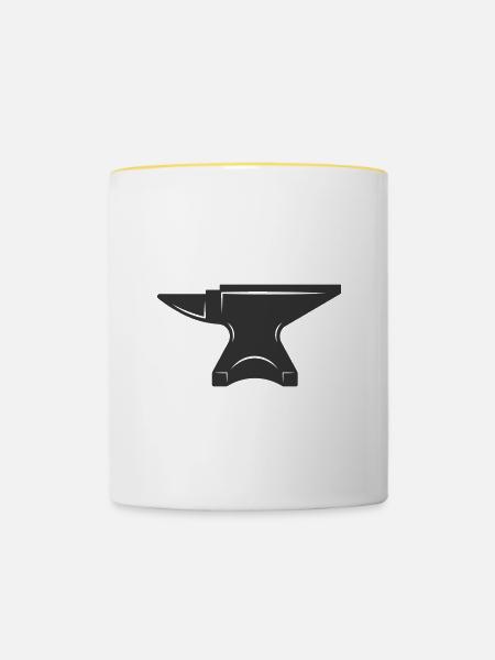 Amboss - Tasse zweifarbig - Weiß/Gelb
