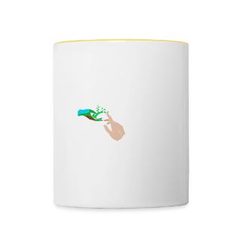 Man and nature - Contrasting Mug - white/yellow - Front