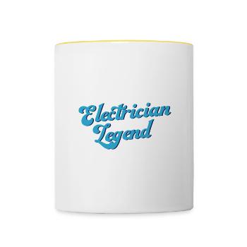 Électro Worker Legend Craftsman Voltage - Mug contrasté - blanc/jaune - Devant