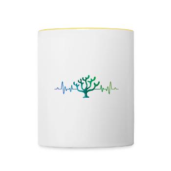 Rettet Korallenriffe, Natur, Meer, Schnorcheln - Tasse zweifarbig - Weiß/Gelb - Vorne