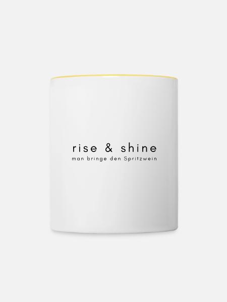 rise and shine - Tasse zweifarbig - Weiß/Gelb