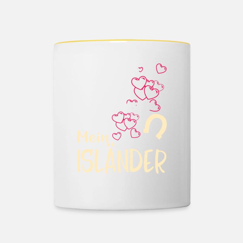 ISLÄNDER - mein - Tasse zweifarbig - Weiß/Gelb