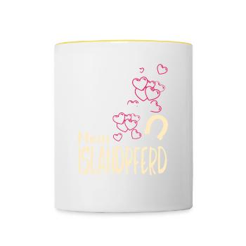 ISLANDPFERD - mein - Tasse zweifarbig - Weiß/Gelb - Vorne