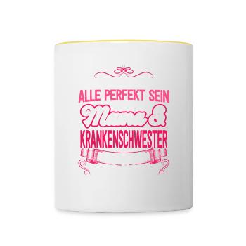 KRANKENSCHWESTER - Mama - Tasse zweifarbig - Weiß/Gelb - Vorne