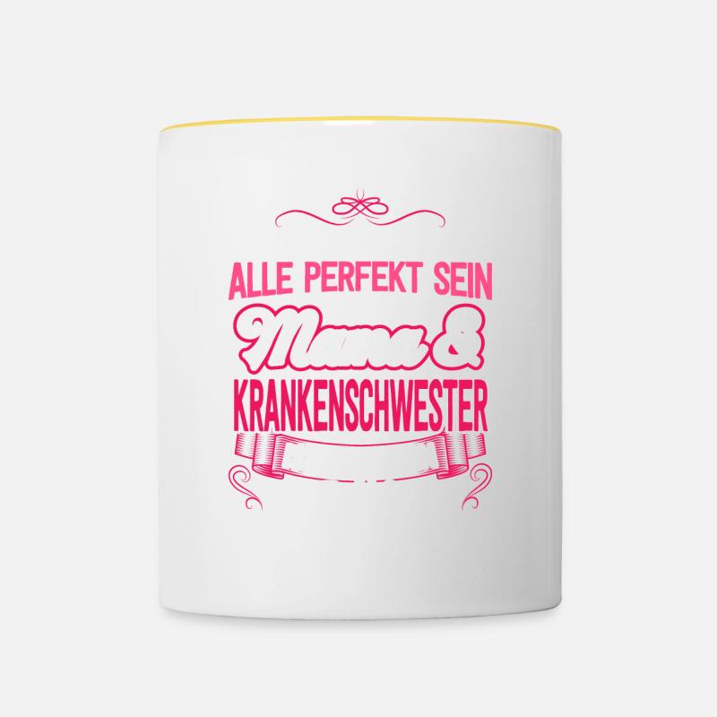KRANKENSCHWESTER - Mama - Tasse zweifarbig - Weiß/Gelb