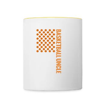 Meilleur basketteur oncle cadeau ballsport plaisir - Mug contrasté - blanc/jaune - Devant