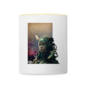 Futuriste Mme SCI FI BEES. ÉQUIPAGE - Mug contrasté - blanc/jaune - Devant
