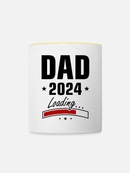 Dad 2024 Loading Papa - Tasse zweifarbig - Weiß/Gelb