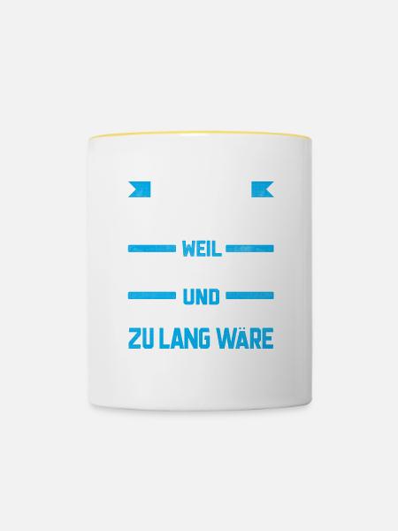 JÖRG - Gottgleich - Tasse zweifarbig - Weiß/Gelb