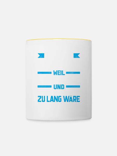 SEBASTIAN - Gottgleich - Tasse zweifarbig - Weiß/Gelb