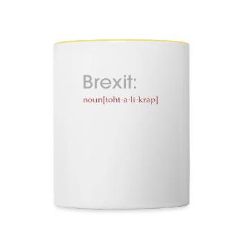 Funny Brexit defintion gift - Contrasting Mug - white/yellow - Front