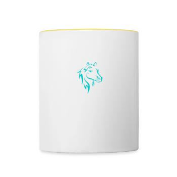 Mignon je suis juste une fille qui aime les chevaux - Mug contrasté - blanc/jaune - Devant