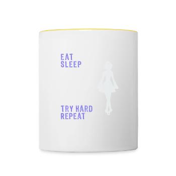 Awesome Girls Irish Dance Gift Eat Sleep Repeat - Mug contrasté - blanc/jaune - Devant
