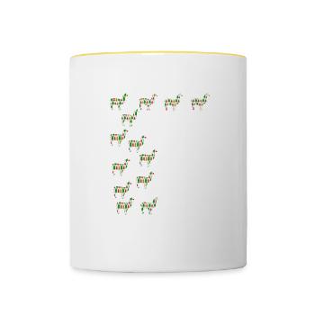 Cadeau drôle de Falalalamma pour les amateurs de lamas et - Mug contrasté - blanc/jaune - Devant