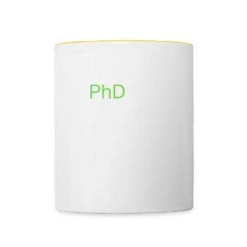 Top Best PhD Done Graduate Gift Design - Contrasting Mug - white/yellow - Front