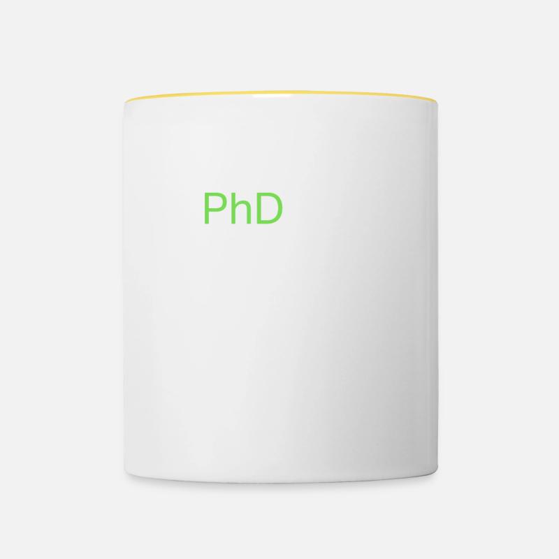 Top Best PhD Done Graduate Gift Design - Mug contrasté - blanc/jaune