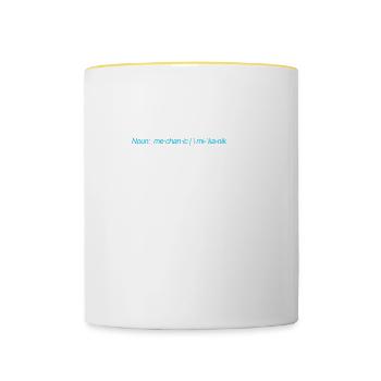 Lustige Mechanik Definition Geschenk Design - Tasse zweifarbig - Weiß/Gelb - Vorne