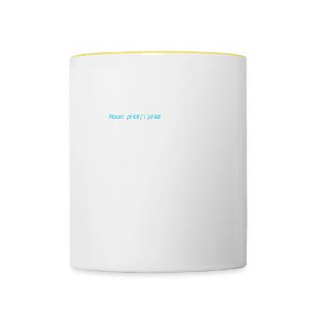 Lustiges Pilotdefinitionsgeschenkdesign - Tasse zweifarbig - Weiß/Gelb - Vorne