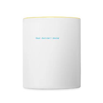 Funny Drummer Definition Gift Design - Contrasting Mug - white/yellow - Front