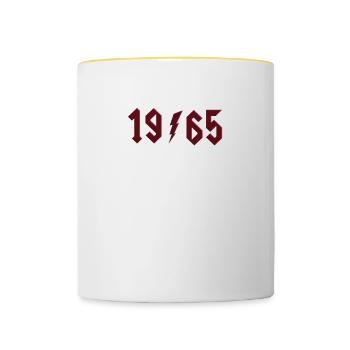 Top 1965 Birthday Rock Classic Gift Design - Contrasting Mug - white/yellow - Front