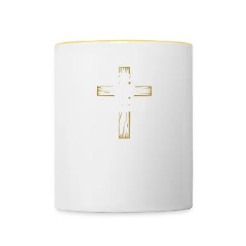 Jesus is My Vaccine Christian - Contrasting Mug - white/yellow - Front