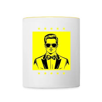 Groom Wedding Cool - Contrasting Mug - white/yellow - Front