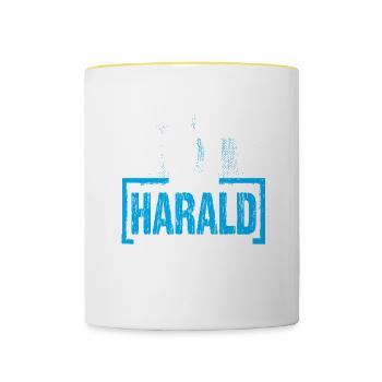 HARALD - ok - Tasse zweifarbig - Weiß/Gelb - Vorne