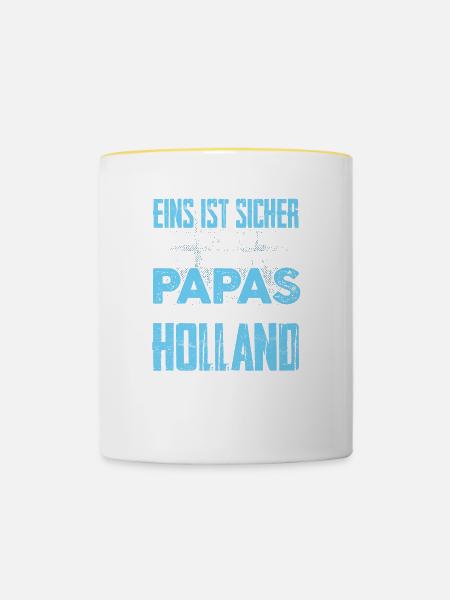 HOLLAND - papa - Tasse zweifarbig - Weiß/Gelb