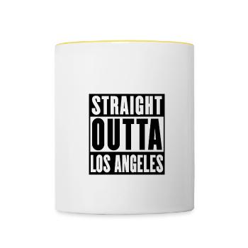 Straight Outta Los Angeles - Contrasting Mug - white/yellow - Front