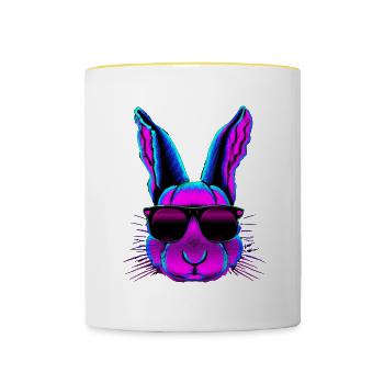 Cool Rabbit 1984 - Contrasting Mug - white/yellow - Front