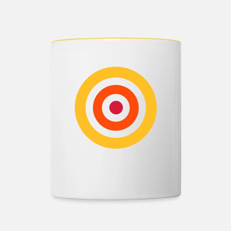Bunte kreise - Tasse zweifarbig - Weiß/Gelb