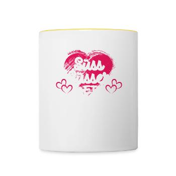 MATHIAS - süss - Tasse zweifarbig - Weiß/Gelb - Vorne