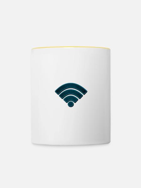 Internet - Tasse zweifarbig - Weiß/Gelb