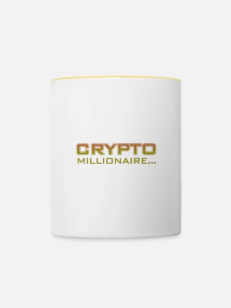 Crypto - Tasse zweifarbig - Weiß/Gelb