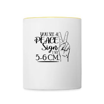 Midwife saying - Contrasting Mug - white/yellow - Front