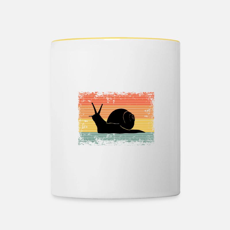 Vintage Snail Gift Idea - Contrasting Mug - white/yellow