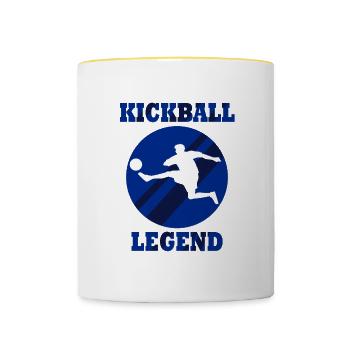 Balle d'entraînement Kickball Sports Hobby - Mug contrasté - blanc/jaune - Devant