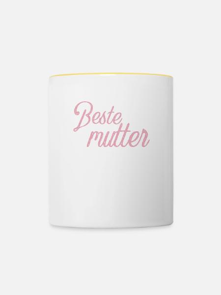 Beste Mutter der welt - Tasse zweifarbig - Weiß/Gelb