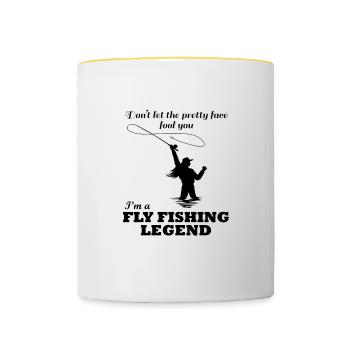 Ironisches Sprichwort der hübschen Fischerin - Tasse zweifarbig - Weiß/Gelb - Vorne