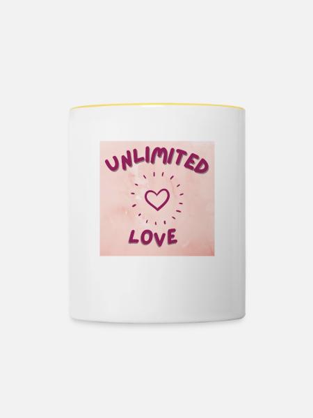 GRENZENLOSE LIEBE - Tasse zweifarbig - Weiß/Gelb