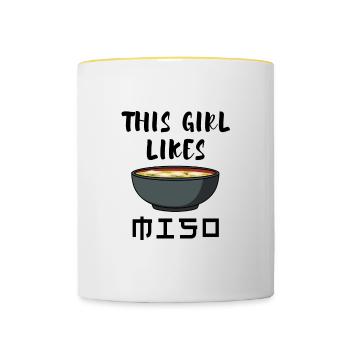 Japanese Food Chef Ramen Noodles Miso Soup - Contrasting Mug - white/yellow - Front