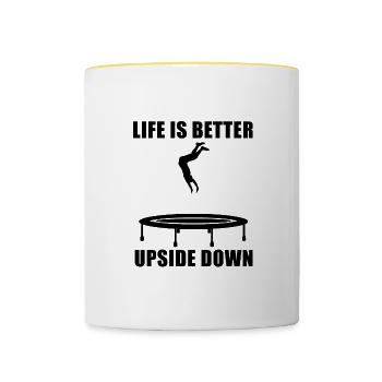 Professional Trampolinist Ironic Quote Trampoline - Contrasting Mug - white/yellow - Front
