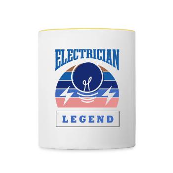 Electrician Legend Electro Worker Craftsman - Contrasting Mug - white/yellow - Front