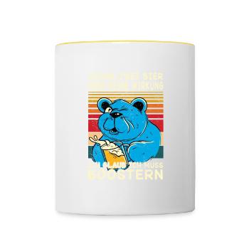 Schon zwei Bier aber noch keine Wirkung, Boostern! - Tasse zweifarbig - Weiß/Gelb - Vorne